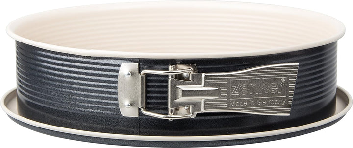 Zenker Springform Ø 26 cm CREME NOIR, Backform mit Flachboden und Auslaufschutz (Crème/Anthrazit), 1
