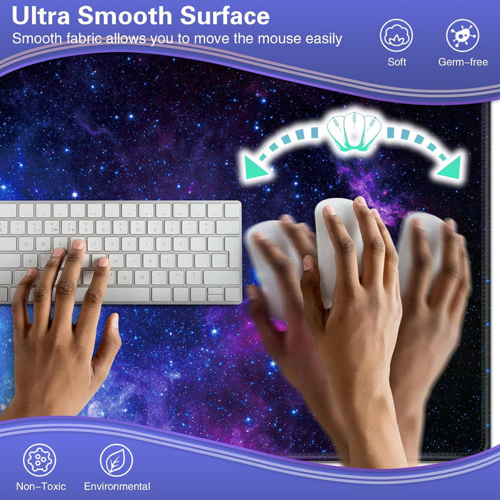 Gaming Mauspad XXL 900 x 400 mm- Mousepad Gross Schreibtischmatte Vernähte Kanten WassXerdicht Anti-