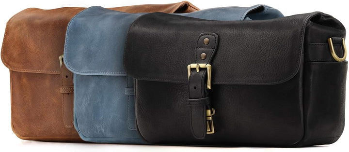 MegaGear MG1331 Torres Kameratasche - Kuriertasche aus echtem Leder für Spiegellose, Sofortbild- und