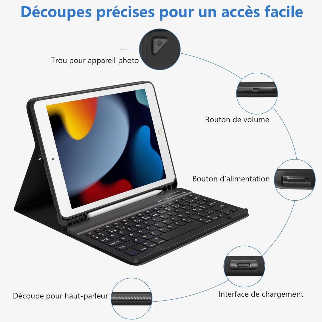 BQSS Tastatur Hülle für iPad 10.2 Zoll (9/8/7 Generation), für iPad Air 3rd und iPad Pro 10.5, Magne