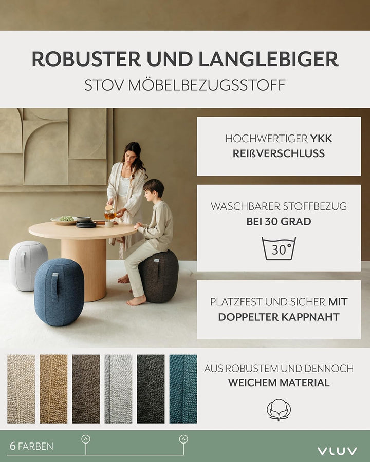 VLUV® KAPSUL STOV Balance-Kapsel [Atmungsaktiv mit Tragegriff und Wegrollschutz] Waschbarer Stoffbez
