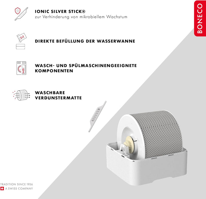 BONECO 3in1 Hybrid Luftbefeuchter & Luftreiniger H300 I 4,5L Wassertank I für Räume bis 50 m² I 6 Le