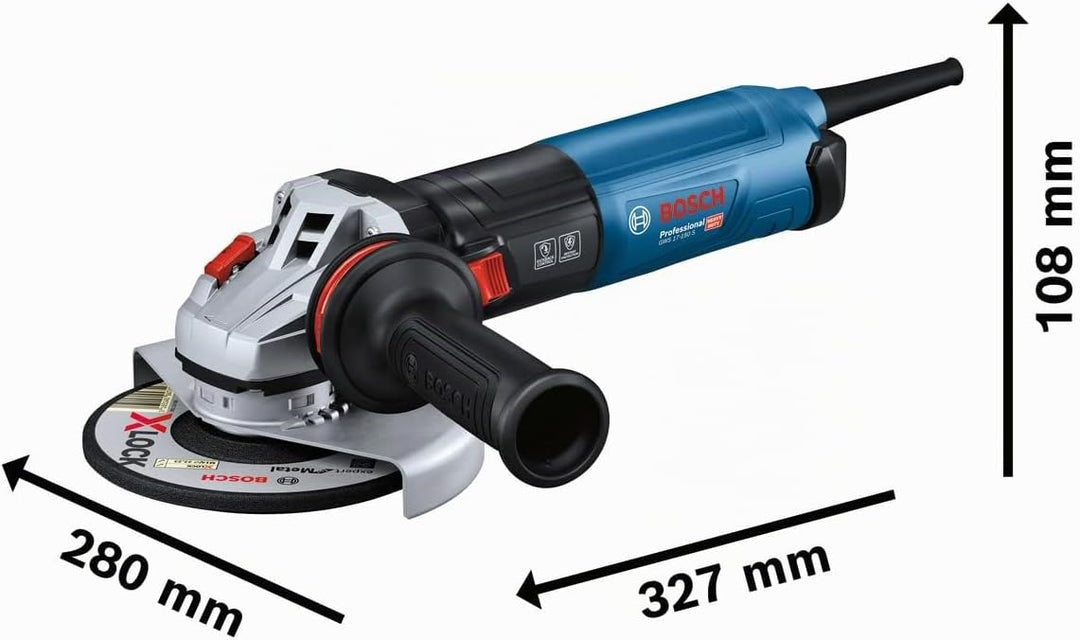 Bosch Professional Winkelschleifer GWS 17-150 S (1.700 Watt, Zusatzhandgriff, Schutzhaube, anklippba