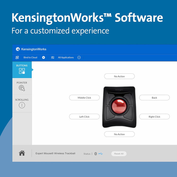 Kensington Expert Mouse, Kabellose Computermaus mit Trackball, Verbindung über Bluetooth® 4.0 LE ode