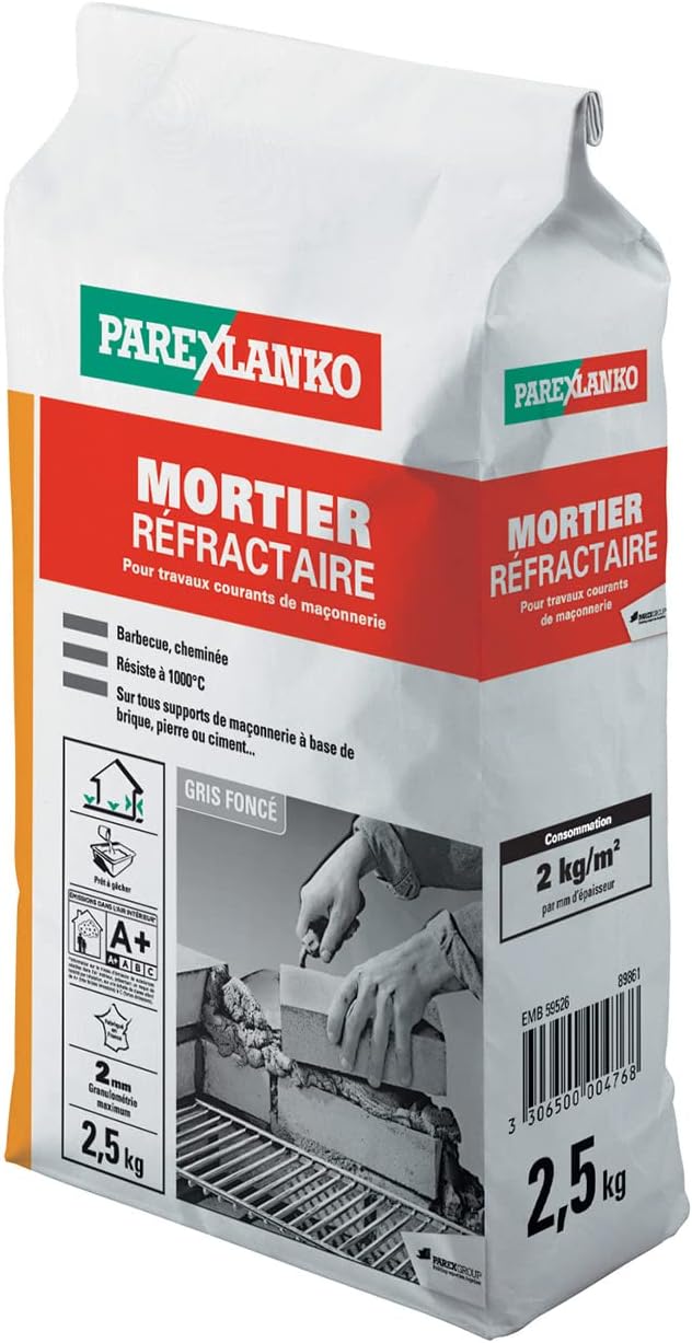 Upmann 10148 Kamintür K30/4 V2A 20x30 & ParexGroup 2874 Mörtel, feuerfest, 2,5 kg