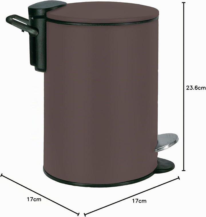 Kosmetikeimer Silence, Farbe: Nussbraun, Material: Metall, Grösse: Eimer 3 Liter Länge 17 cm, Breite