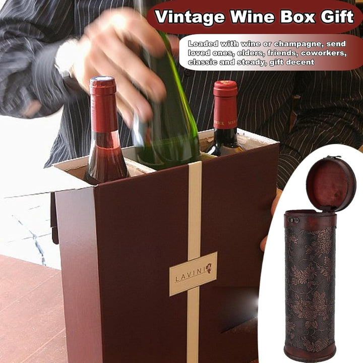 Vintage Hölzerne Weinkiste, Hölzerne Einzelne Weinflasche Geschenk-Box Mit Griff Einzelne Flasche Ho