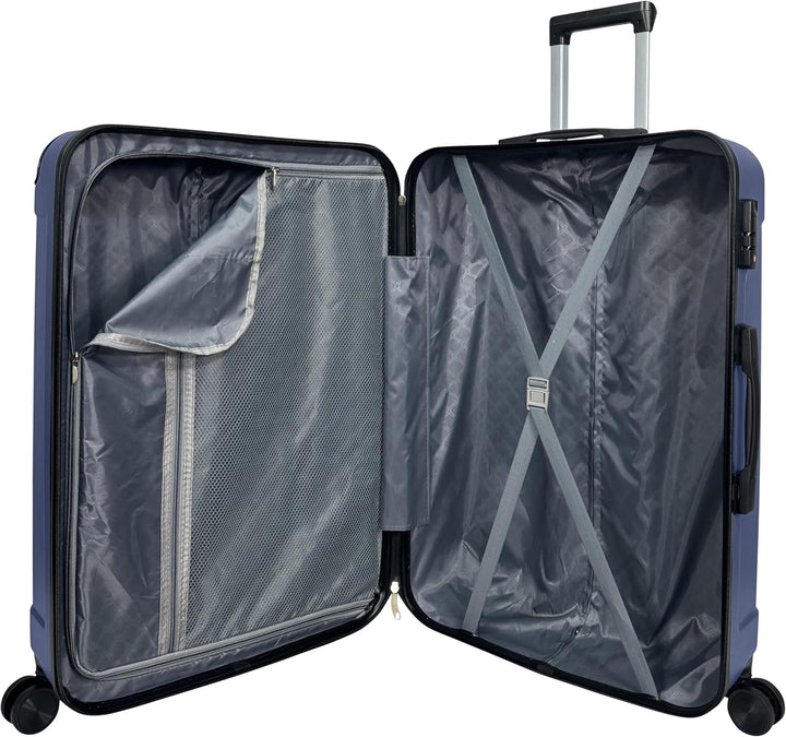 Hartschalen-Koffer Reisekoffer ABS Koffer (Handgepäck-Mittel-Gross-Set) 4 Doppel-Rollen Trolley (Dun