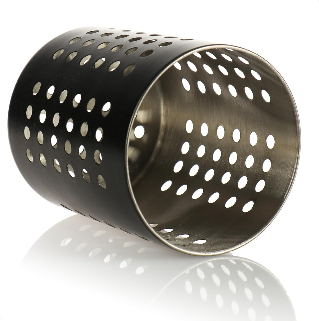 com-four® 2x Besteckabtropfkorb - Küchenutensilienhalter aus Edelstahl - Besteckkorb, Kochlöffelstän