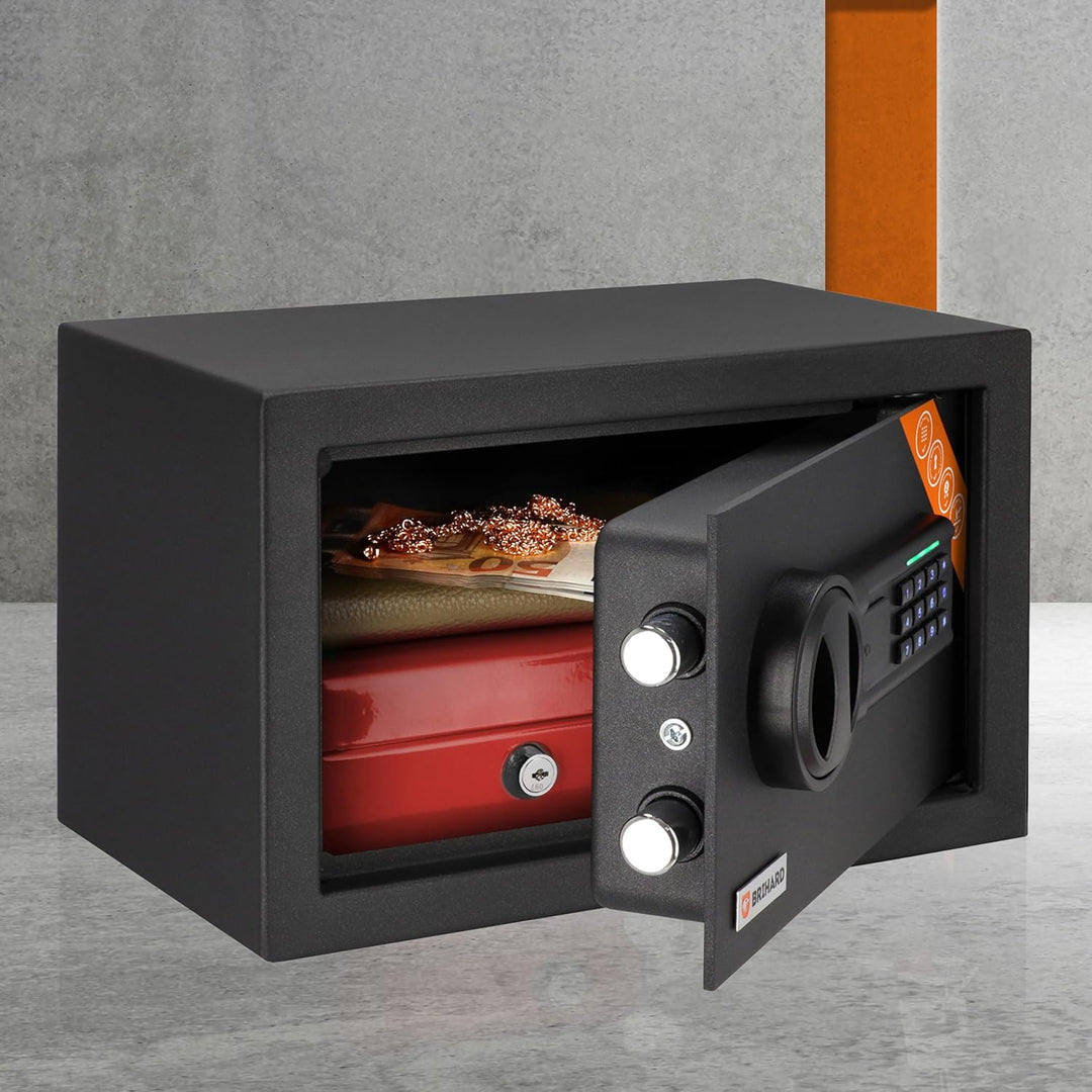 Brihard Home Electronischer Safe Kompakt - 20x31x20cm Kompakte Sicherheitsbox mit LED-Bildschirm mit