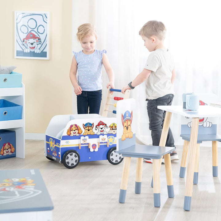 roba Bully-Schiebebus Paw Patrol für Kinder - Lauflernwagen/Puppenwagen aus Holz mit Spielfunktionen