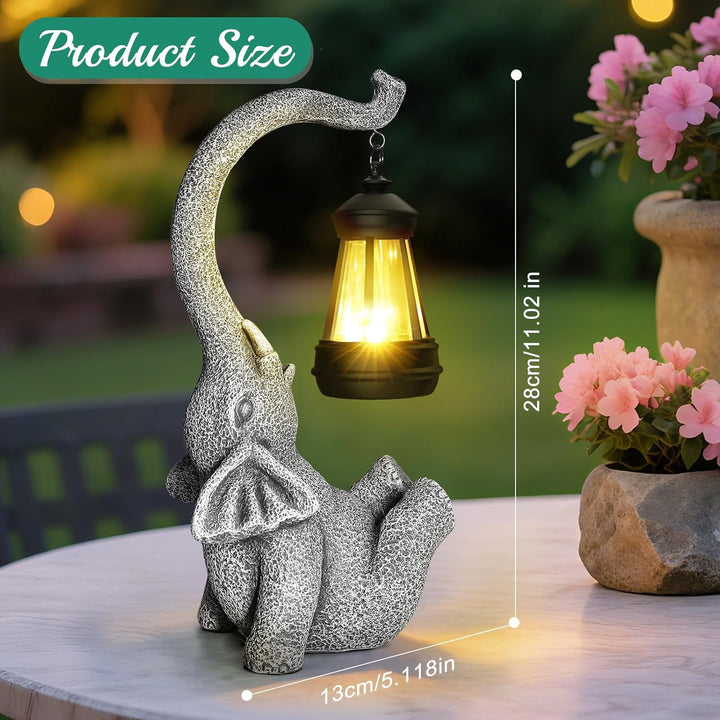 Linkax Geschenke für Frauen Mama Oma, Solar Gartenfiguren Elefant Gartendeko für Draussen, Solarlamp