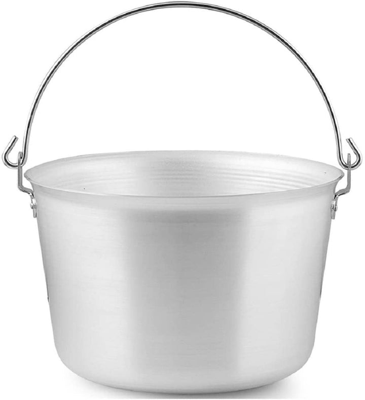 Kessel-Polenta mit Griff Bügel Dicke 3 mm 32 cm silber / schwarz, 32 cm