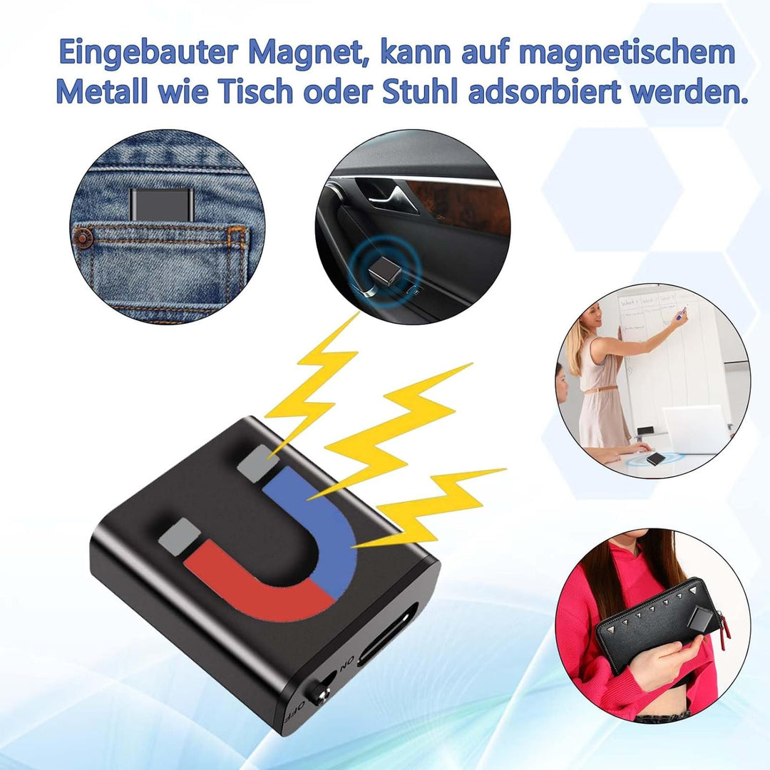 【Eingebauter Magnet Nur 0,95 cm dick】 Diktiergerät Mini,Aufnahmegerät Spionage,Spion abhörgerät,Spio