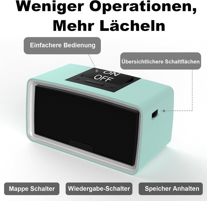 Einfacher Musikplayer für Senioren mit Demenz - Einfacher Hörbuchplayer mit 32GB TF-Karte &amp; Reader(B