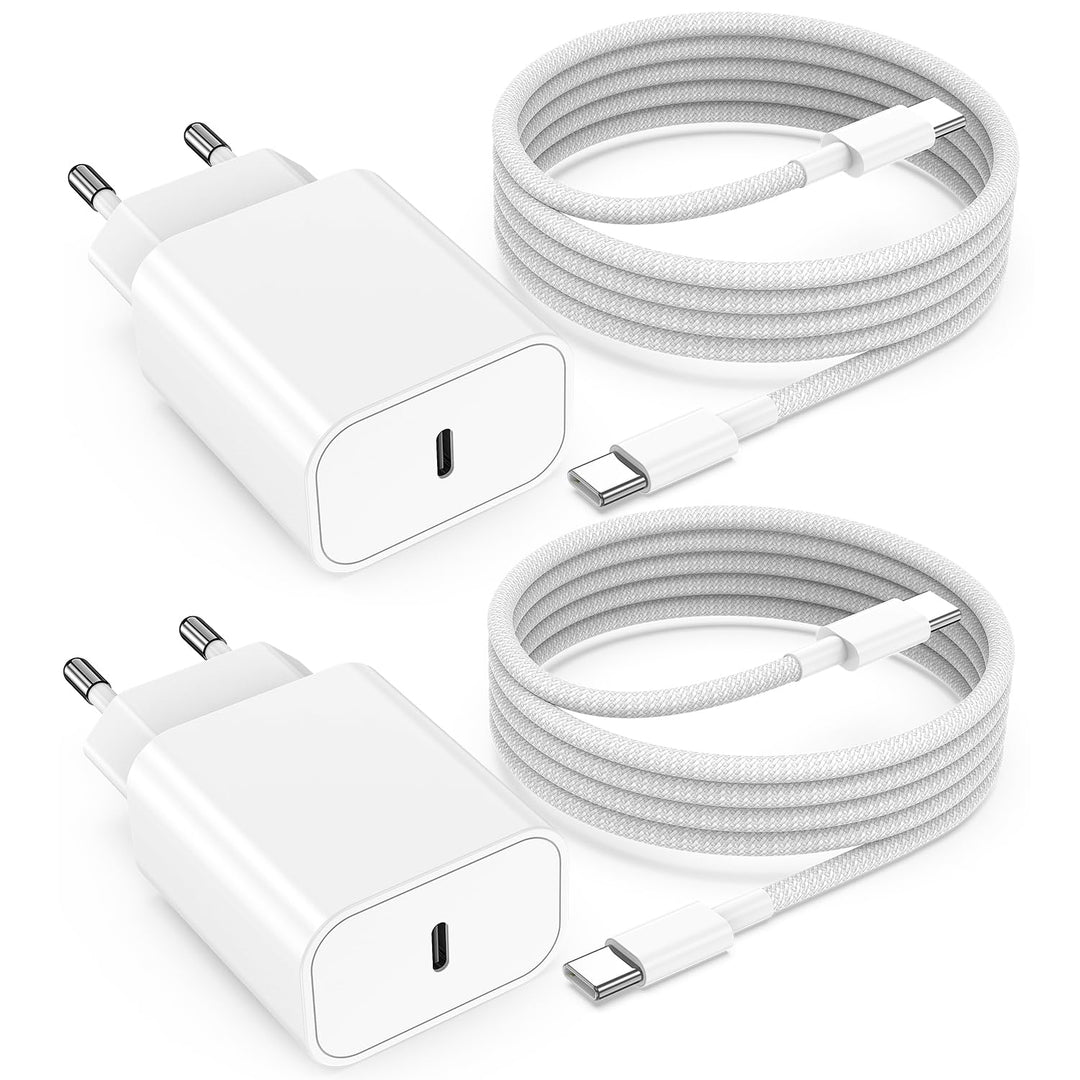USB C Ladegerät mit Kabel，2Pack 20W USB C Schnellladegerät mit 2M USB C Ladekabel for für Apple iPho