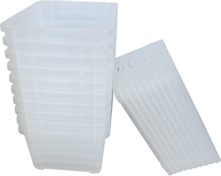 10 er Set Alpfa Schuhboxen je 5,0 Liter Inhalt - transparent mit Deckel - stapelbar 33x20x11 cm