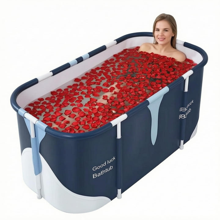 Faltbare Badewanne 140cm Tragbare Freistehende Wanne mit Wärmeisolierung und Abfluss, Tragbare SPA B