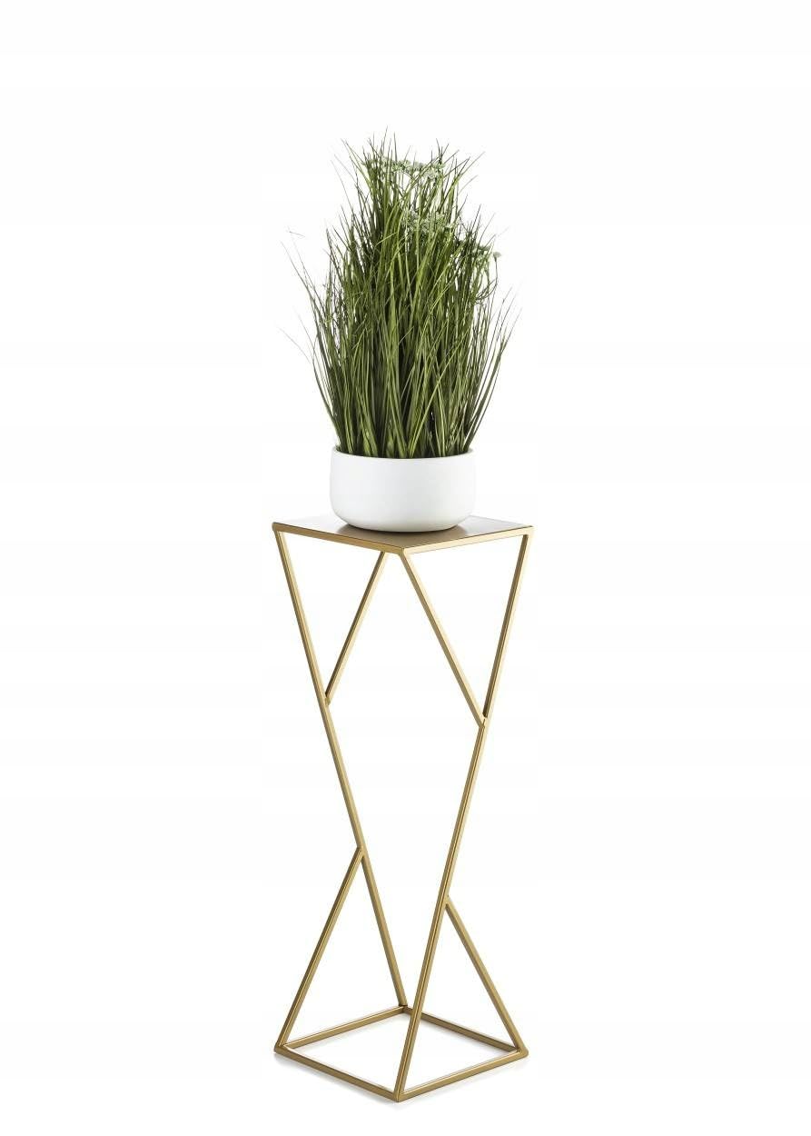 HowHomely Blumenständer Metall 70 x 24 cm - Solider und Minimalistischer Blumenhocker - Gold Pflanze