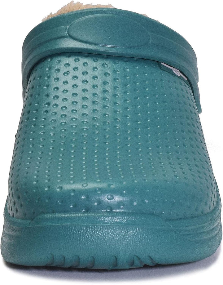 Damen Herren Lined Clogs Winter Hausschuhe Gefüttert Pantoletten Gartenschuhe Wärme Pantoffeln Wasse