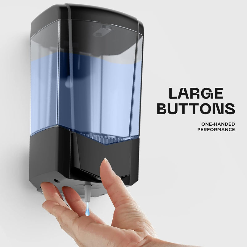 PLUSSEN Seifenspender Ohne Bohren 600ml Wandbefestigung Einzelkopf Manueller Seifenspender Bad Dusch