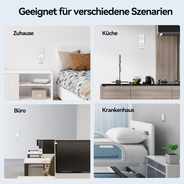 TECKNET Türklingel IP65 Funkklingel Aussen Wasserdicht | 400m Reichweite, Klingelset mit 1 Sender +
