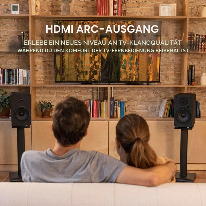VULKKANO A6 ARC Aktivlautsprecher mit 6.5" Woofer, Bluetooth 5.0, HDMI ARC, Optische, RCA, USB, mit