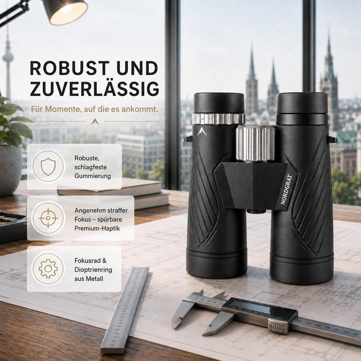 Fernglas 10x42 für Erwachsene – IPX7 wasserdicht, BAK-4-HD-Prisma, FMC-Linsen, phasenkorrigiert, für