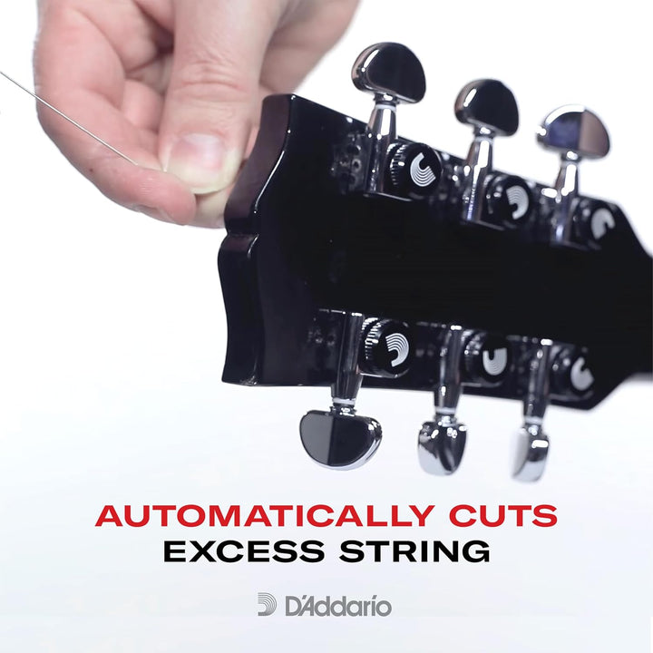 Planet Waves PWAT-6R2 6 (In-Line) Auto-Trim Tuning Machines, Black Finish Schwarz, Schwarz