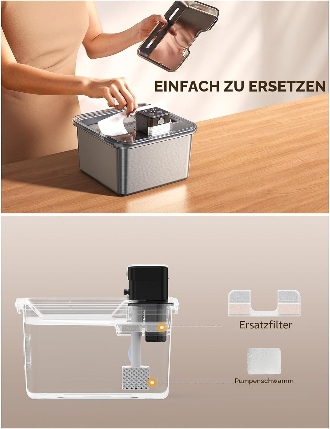 6 Pack Filter für Katzentrinkbrunnen & 6 Pack Schwämme Filterersatz, Katzentrinkbrunnenfilter für 3.
