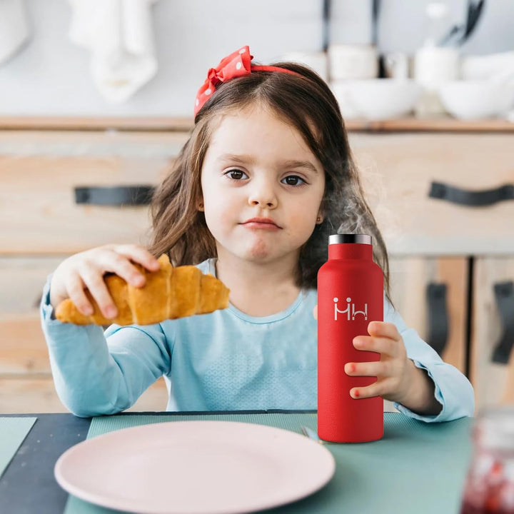 HoneyHolly Trinkflasche Edelstahl 500ML, BPA-Frei, Trinkflasche Kinder, Auslaufsichere Isolierflasch