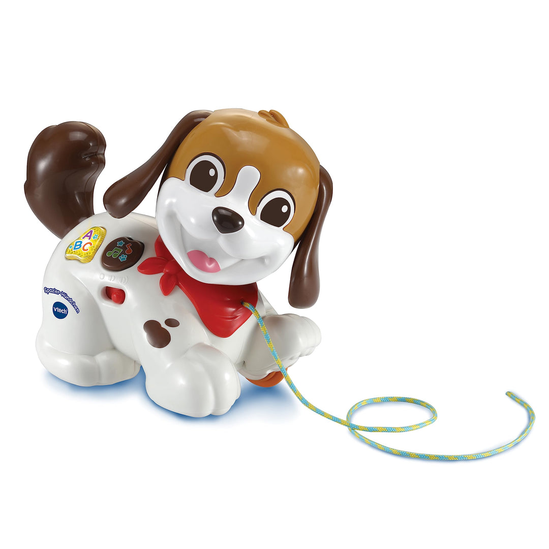 VTech Baby Spazier-Hündchen – Interaktiver Spielzeughund mit Musik und Schnur zum Hinterherziehen –
