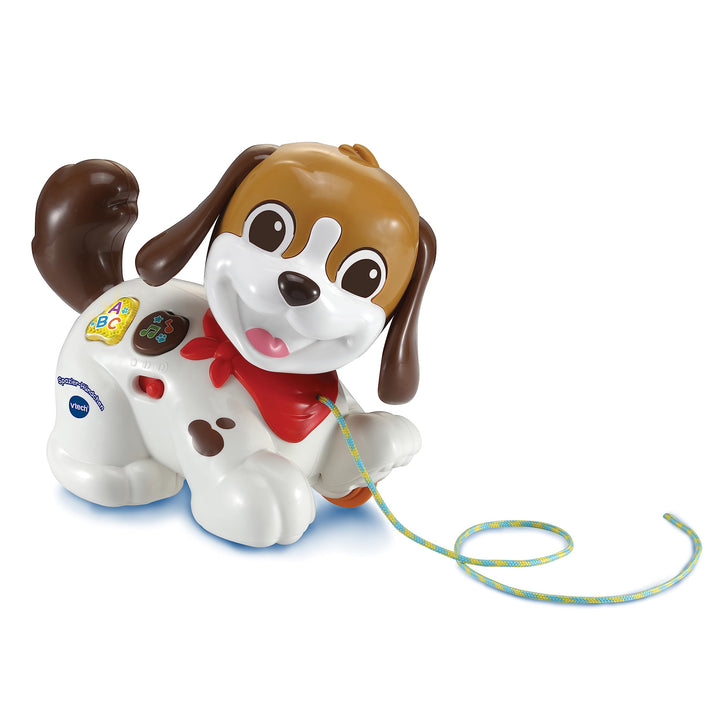 VTech Baby Spazier-Hündchen – Interaktiver Spielzeughund mit Musik und Schnur zum Hinterherziehen –