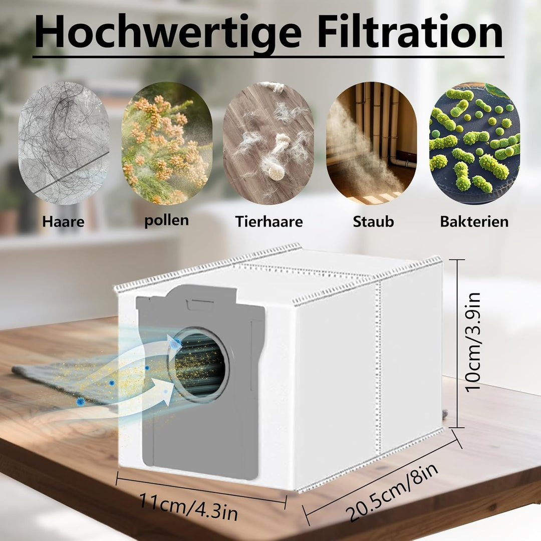 20 Stück Zubehör für Ecovacs Deebot X9 Pro Omni Staubsauger, 1 Hauptbürste, 1 Reinigungswalze, 4 Fil