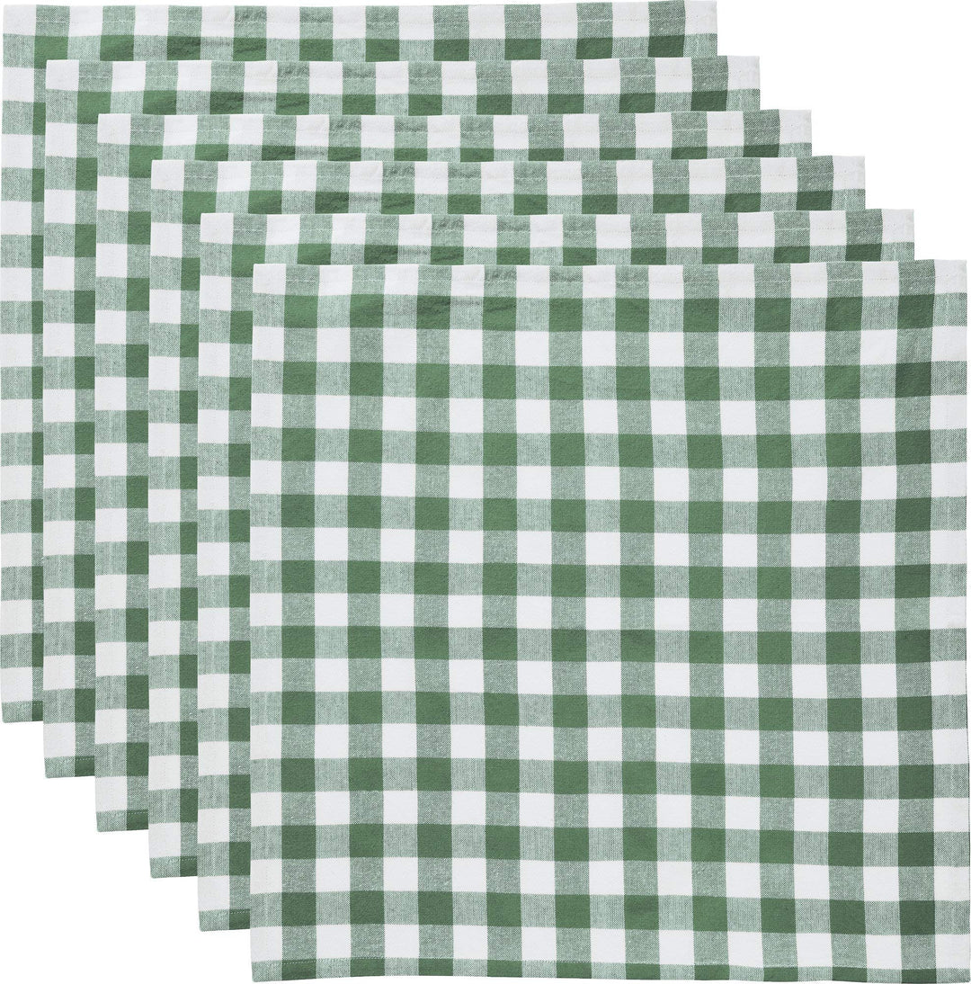 REDBEST Servietten, Stoffserviette 6er- Pack Landhaus karo Nashville grün Grösse 50x50 cm - strapazi