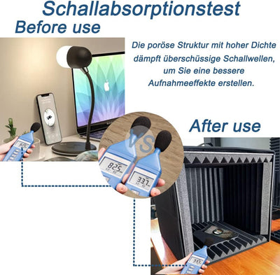 12 Stück Akustikschaumstoff Platten, Schalldämmung aus feuer- und flammhemmendem Material mit hoher