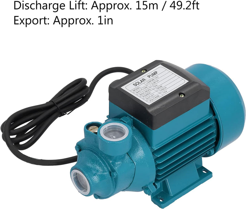 Wasserpumpe, DC 12 V, 180 W, Einstufige Horizontale Mikro-Vortex-Elektropumpe mit Einzelansaugung, M