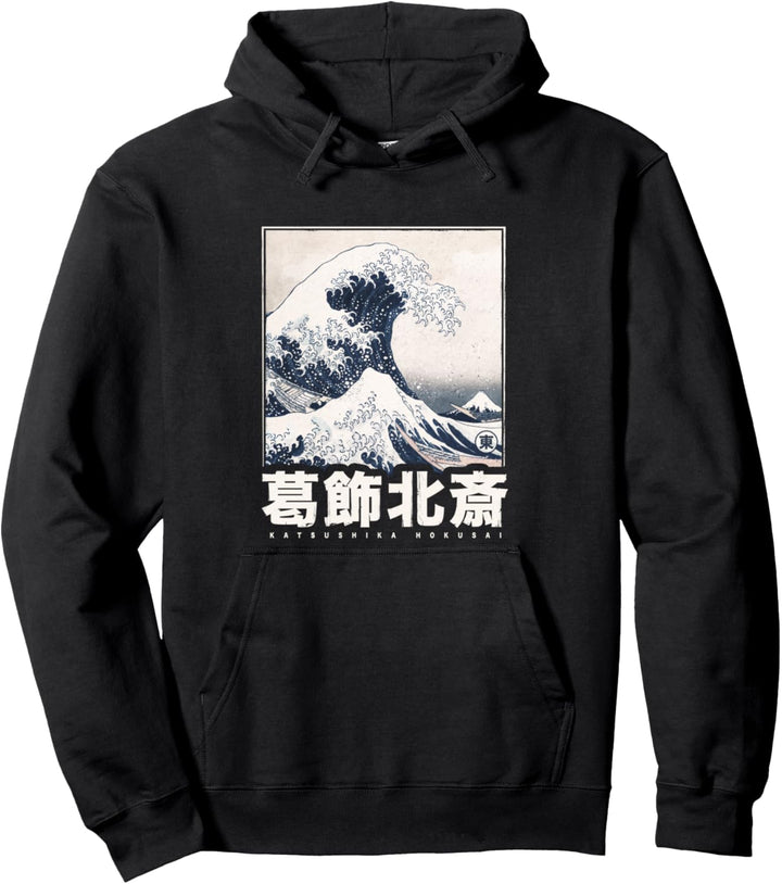 Vintage Japanisches Japan Style Die Grosse Welle Vor Kanagawa Pullover Hoodie