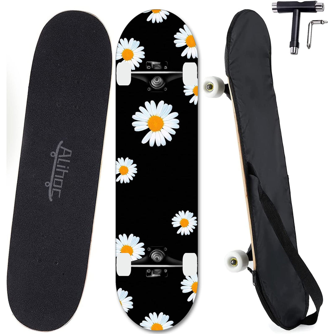 31-Zoll-Standard-Skateboard, 7 Lagen Ahorn-Board-Oberfläche, geeignet für Kinder, Jugendliche, Erwac