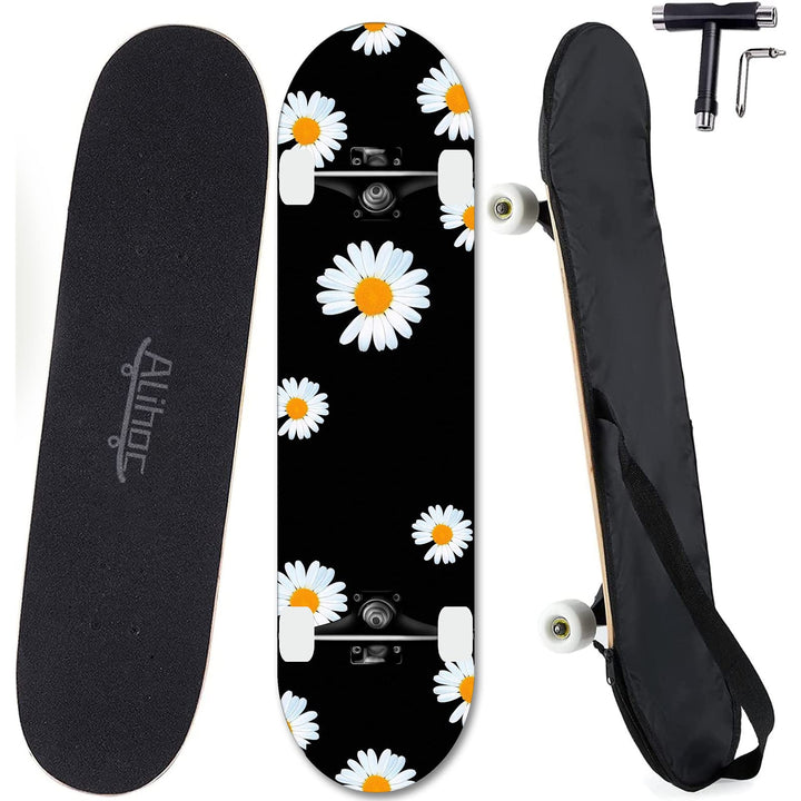 31-Zoll-Standard-Skateboard, 7 Lagen Ahorn-Board-Oberfläche, geeignet für Kinder, Jugendliche, Erwac
