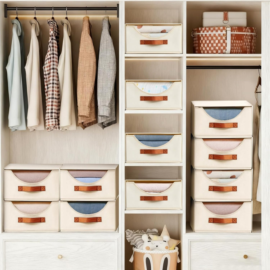 DIMJ Schubladen Ordnungssystem Schubladenboxen - 4 Stück Aufbewahrungsbox Faltboxen Organizer Schubl