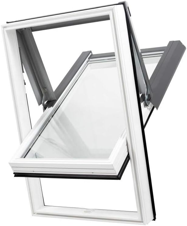AFG Skylight Kunststoff Dachfenster PVC 114 x 140 mit Eindeckrahmen Dachflächenfenster Schwingfenste