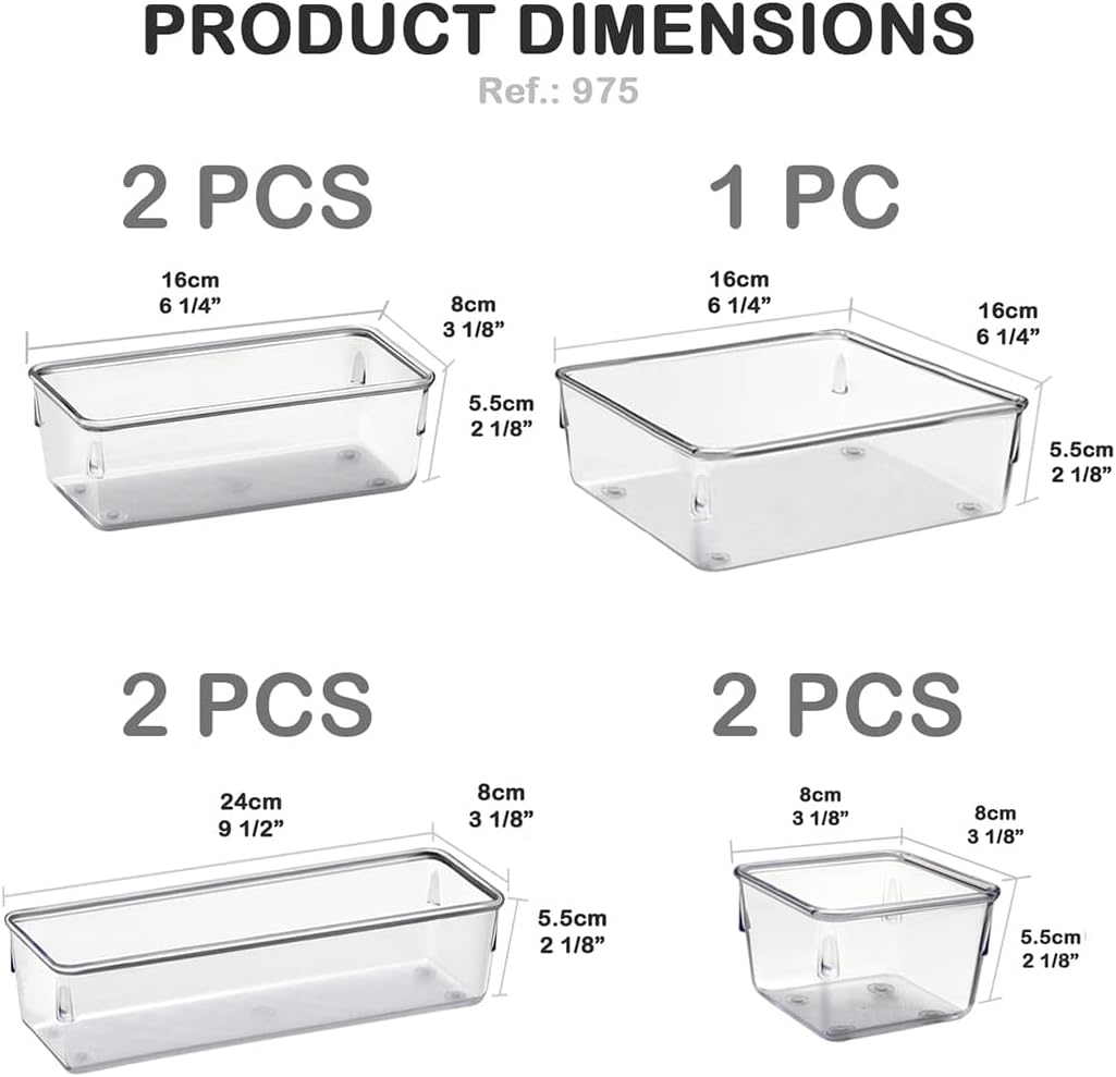 Acrimet Schubladenorganizer Modular, Box Tablett Aufbewahrungsbehälter für Büro, Zuhause, Make-up, K