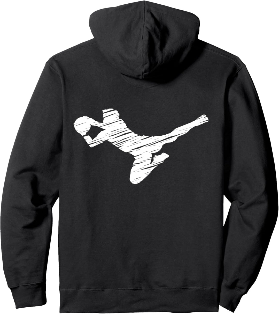 Fussballer und Fussball Fan Motiv Vintage Pullover Hoodie