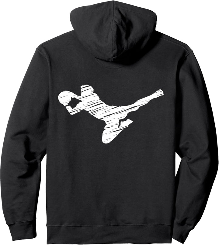 Fussballer und Fussball Fan Motiv Vintage Pullover Hoodie