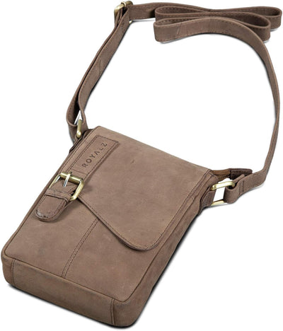 ROYALZ 'Louisiana' Leder Umhängetasche Klein für Männer Herren Ledertasche Mini Seitentasche Vintage