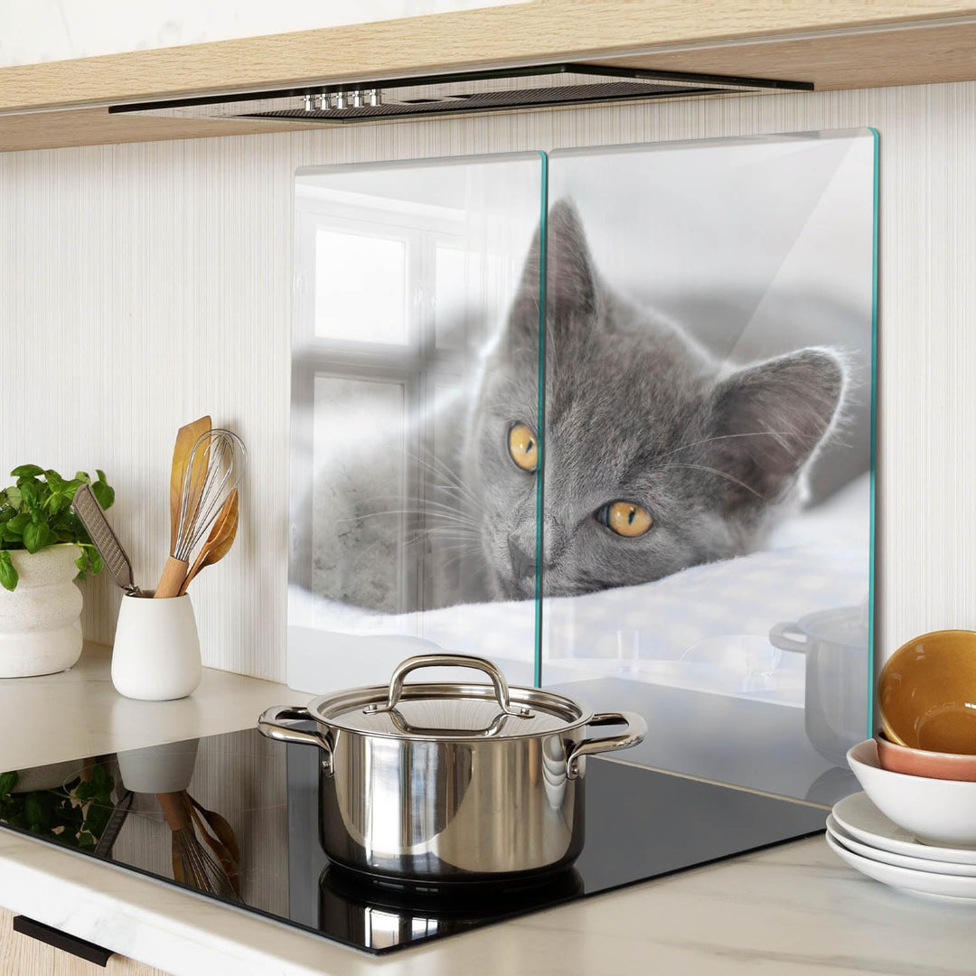 Schneidebretter Glas 2x30x52 cm für die Küche Plastikfrei 2 Stück Glasplatte Hitzebeständig Rutschfe