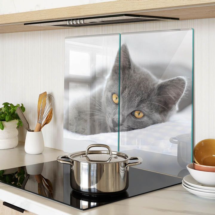 Schneidebretter Glas 2x30x52 cm für die Küche Plastikfrei 2 Stück Glasplatte Hitzebeständig Rutschfe