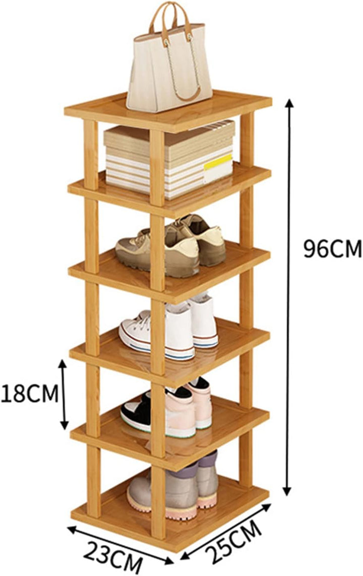 Platzsparendes Schuhregal mit 5/7/8 Ebenen - Abnehmbarer Holz-Schuhturm, Vertikal für Eingang, Flur