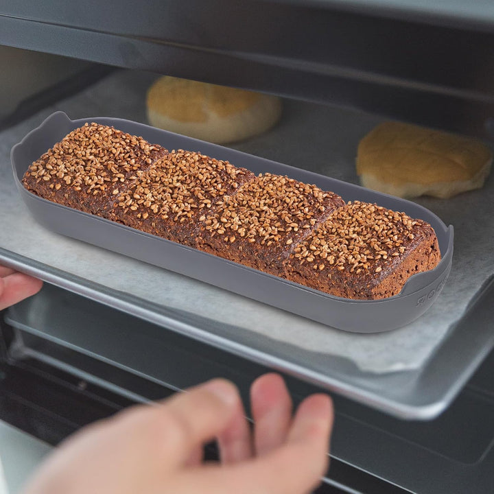 HANABASS 4stücke Hitzebeständige Silikon brotbackform Kuchenbackform für Brötchen Brot Laugenstangen